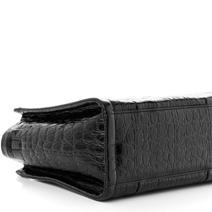 Marc Jacobs Croc Embossed Small The Tote Bag Black 9 of 10