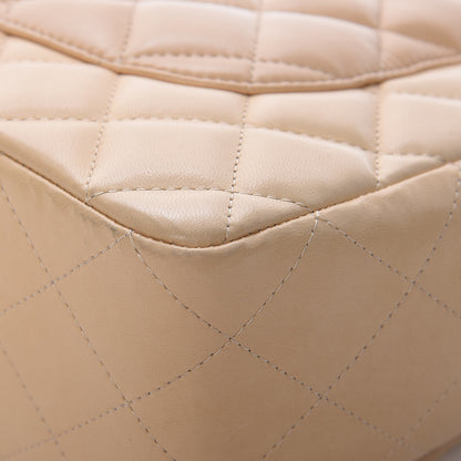 Chanel Lambskin Quilted Jumbo Single Flap Beige Clair 9 of 11