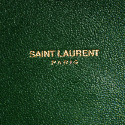 Saint Laurent Lambskin Matelasse Chevron Medium Monogram Satchel Green 7 of 9