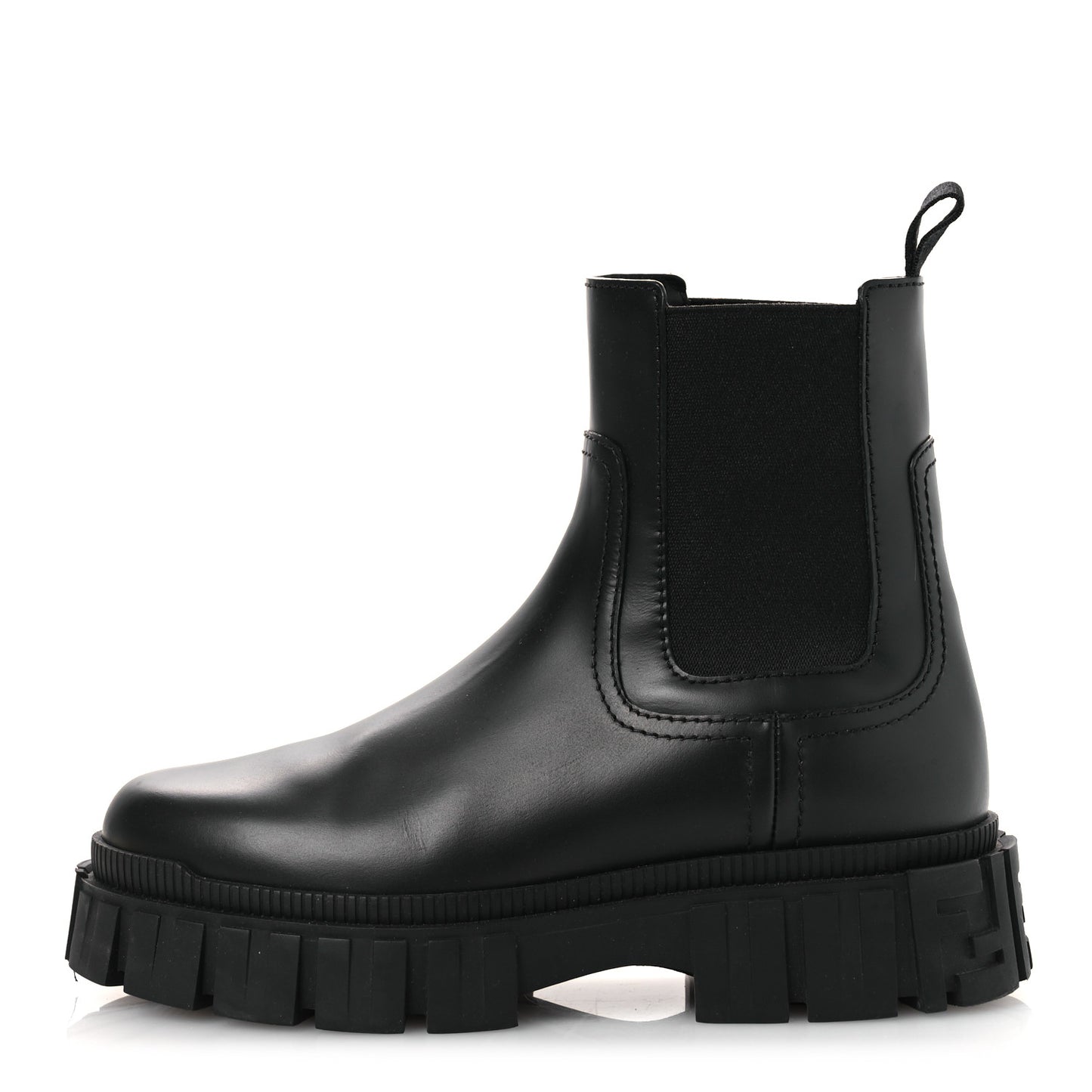 Calfskin Rubber Fendi Force Chelsea Boots 36 Black