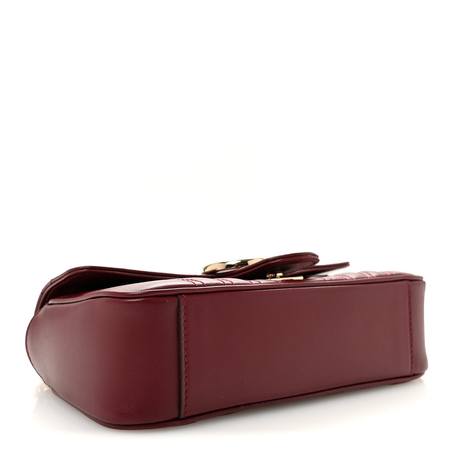 Calfskin Matelasse Mini GG Marmont Shoulder Bag Rosso Ancora