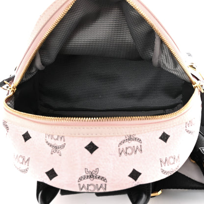 MCM Visetos Side Stud Mini Stark Backpack Pink Black 8 of 13