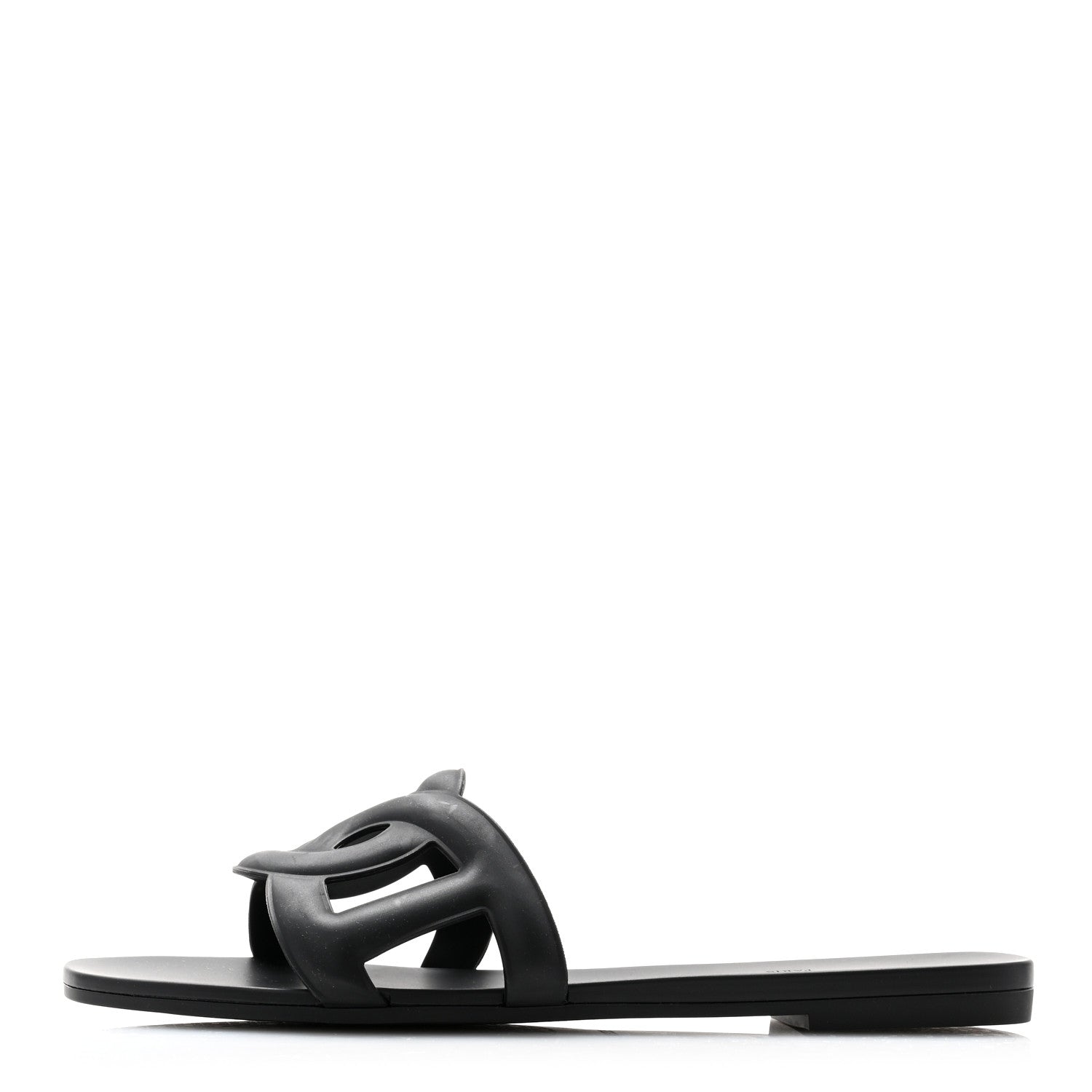 Hermes Rubber Aloha Sandals 38 Black 1 of 9