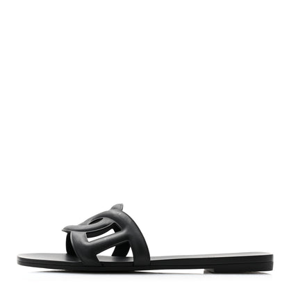 Hermes Rubber Aloha Sandals 38 Black 1 of 9
