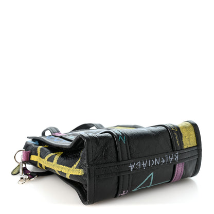 Balenciaga Agneau Arena Graffiti All Over XS Bazar Shopper Tote Black Multicolor 4 of 11