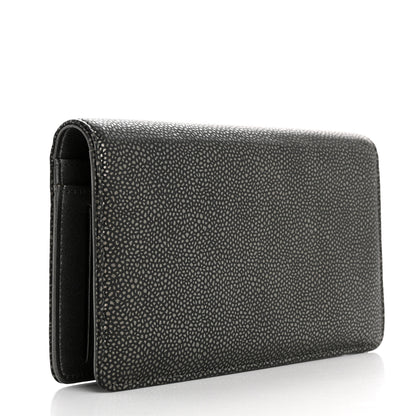 Chanel Metallic Caviar Timeless CC Yen Wallet Dark Silver 3 of 9