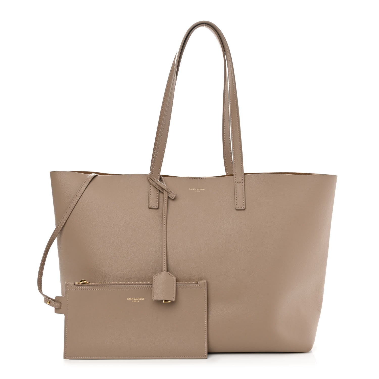 Saint Laurent Calfskin Large Shopping Tote Dark Beige 1 of 13