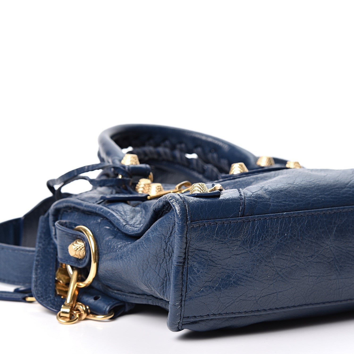 Balenciaga Agneau Giant 12 Gold Hardware Mini City Bleu Mineral 8 of 9