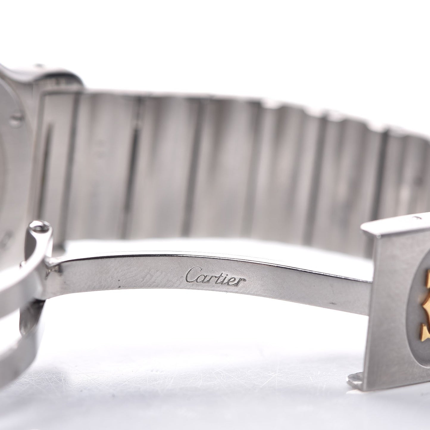 Stainless Steel 18K Yellow Gold 29mm Santos Octagon Quartz Watch