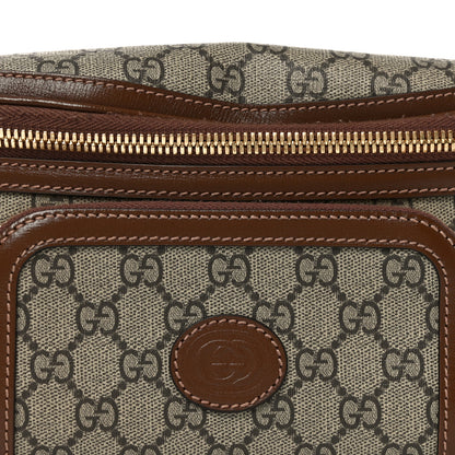 Gucci GG Supreme Monogram Textured Calfskin Retro Interlocking G Belt Bag Beige Ebony Brown Sugar 8 of 10