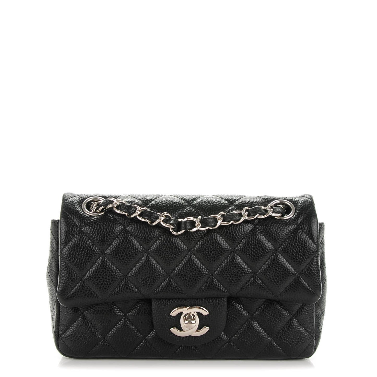 Caviar Quilted Mini Rectangular Flap Black
