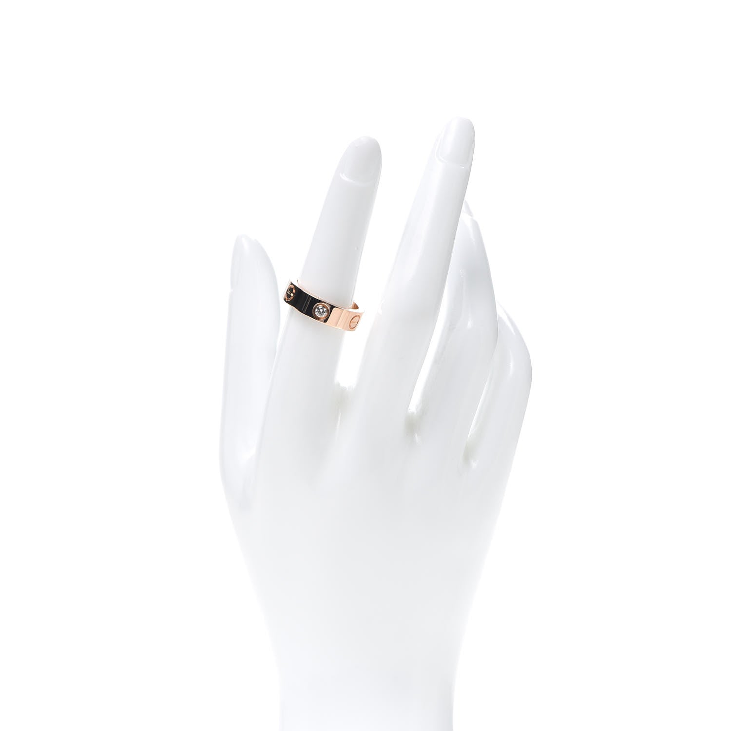 Cartier 18K Pink Gold 3 Diamond 5.5mm LOVE Ring 54 6.75 2 of 6