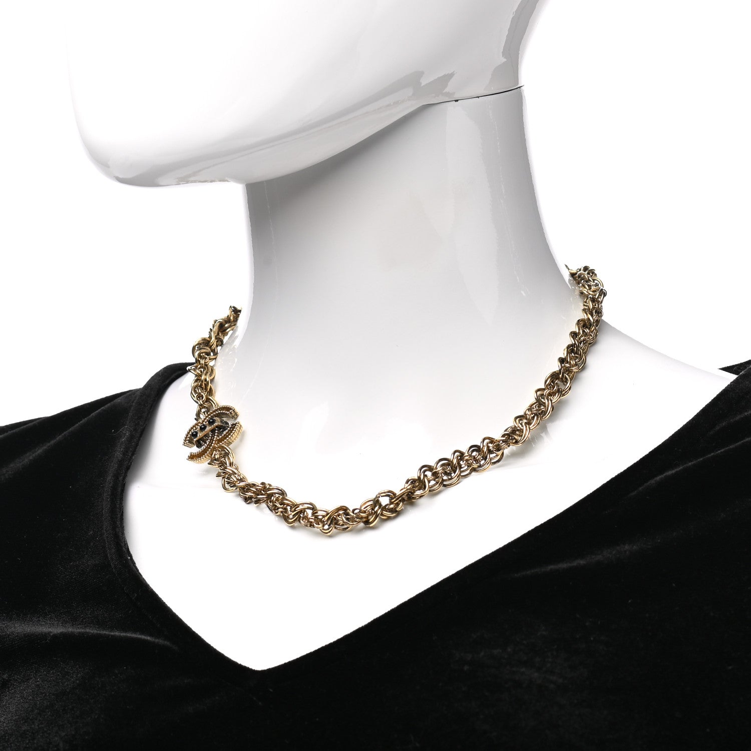 Chanel Chain CC Short Necklace Gold 2 of 5