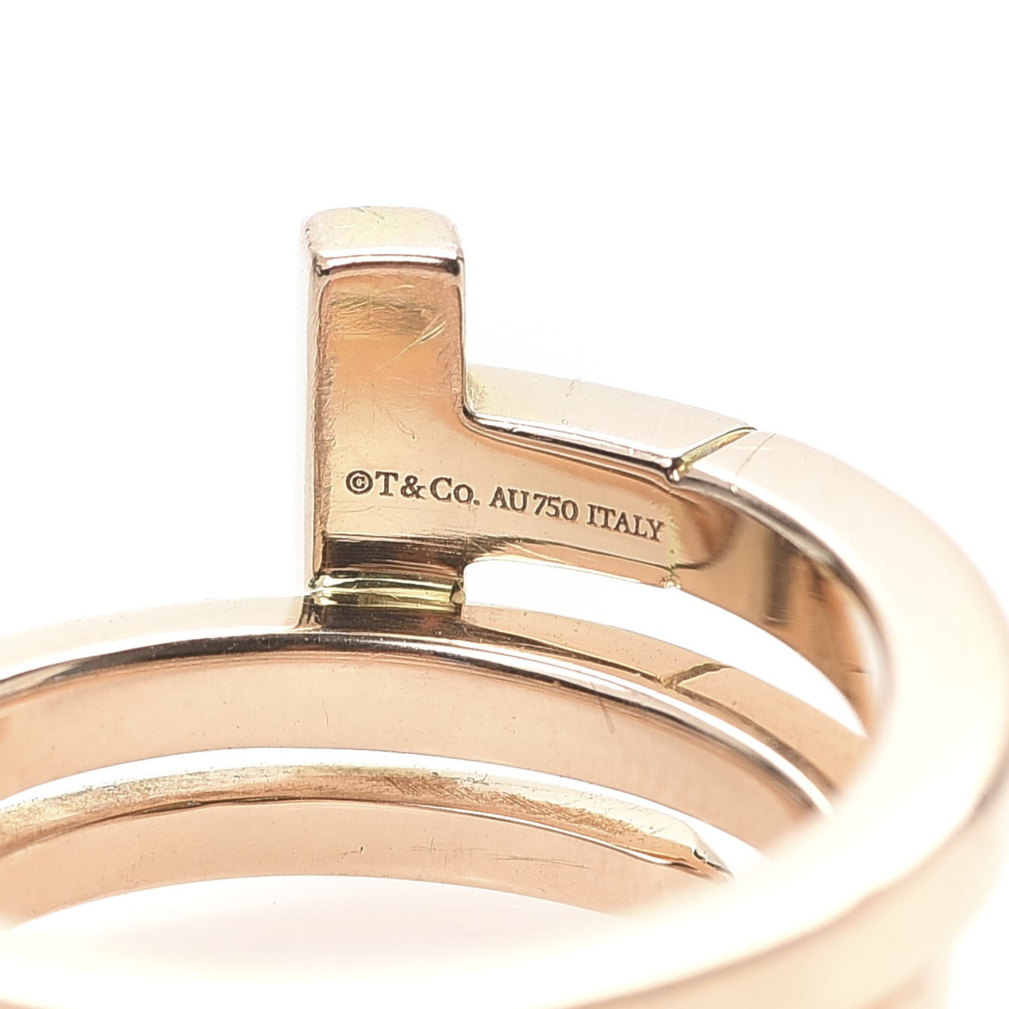 18K Rose Gold Diamond T Square Wrap Ring 49 4.75