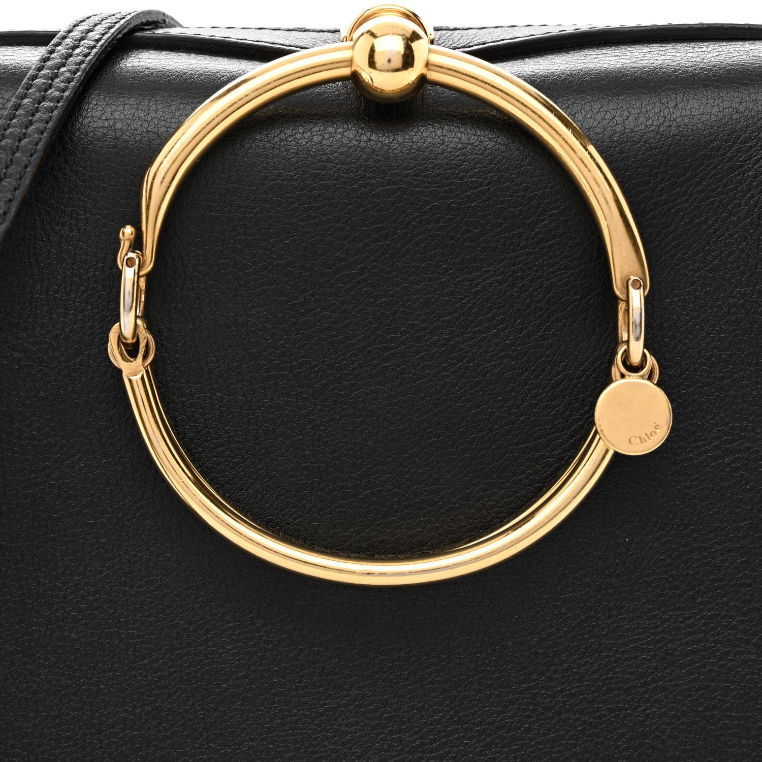 Chloe Calfskin Suede Medium Nile Bracelet Bag Black 8 of 11