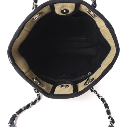 Chanel Canvas Mini Deauville Tote Beige Black 5 of 11