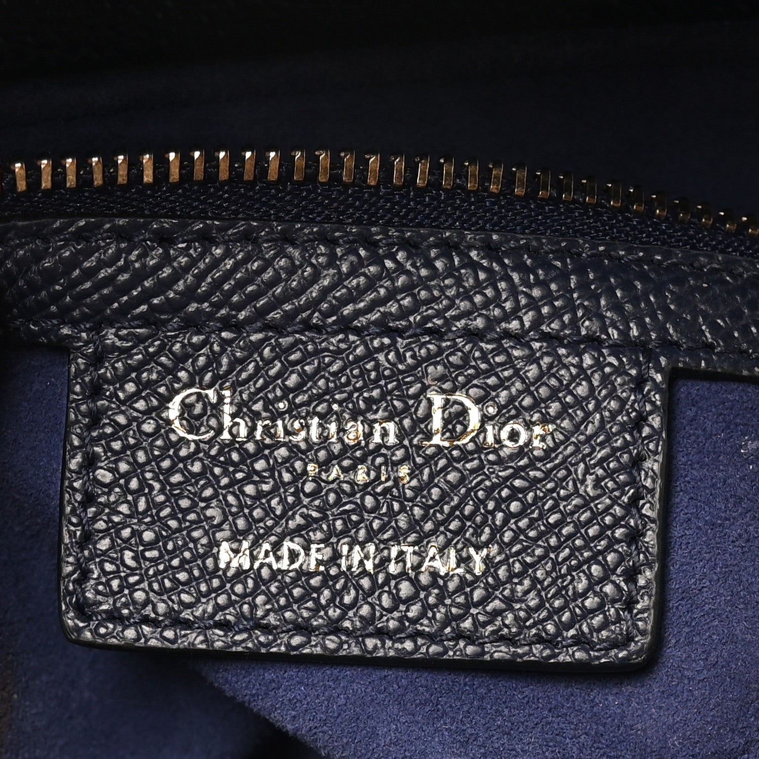 Christian Dior Grained Calfskin Saddle Bag Navy 6 of 10