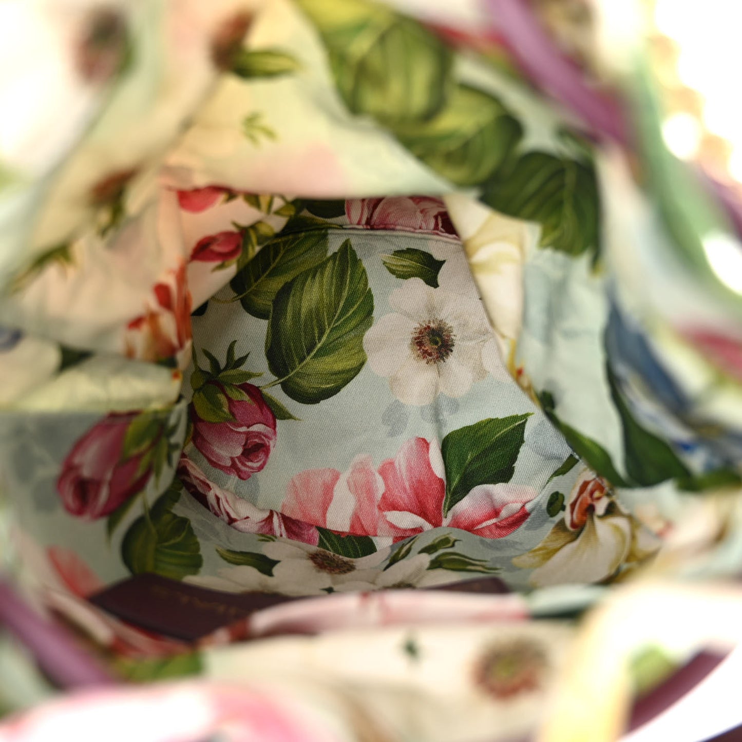 Wicker Canvas Floral Print Millennials Bucket Bag Multicolor