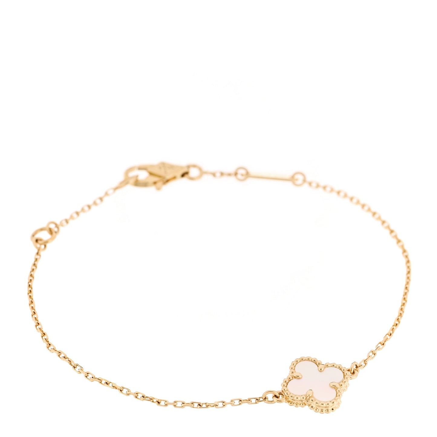 18K Yellow Gold Mother of Pearl Sweet Alhambra Bracelet