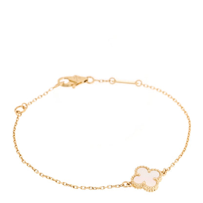 Van Cleef & Arpels 18K Yellow Gold Mother of Pearl Sweet Alhambra Bracelet 1 of 5