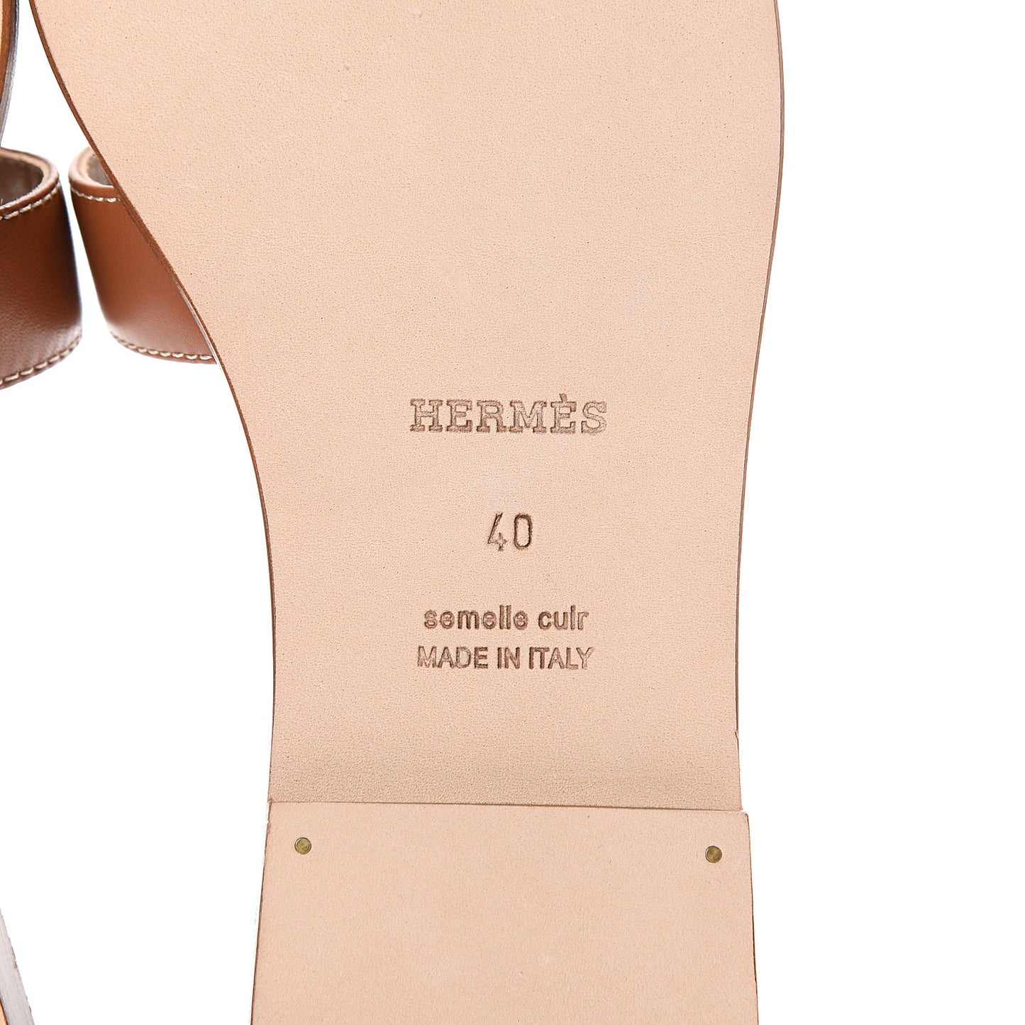 Box Calfskin Oran Sandals 40 Gold