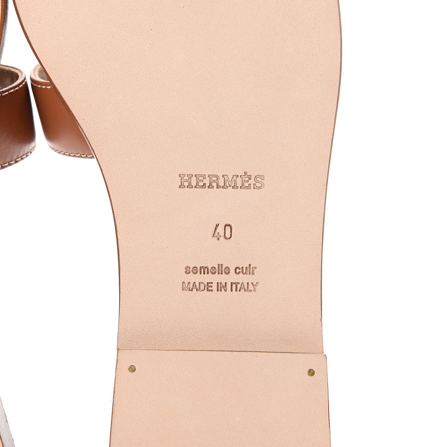 Hermes Box Calfskin Oran Sandals 40 Gold 6 of 8