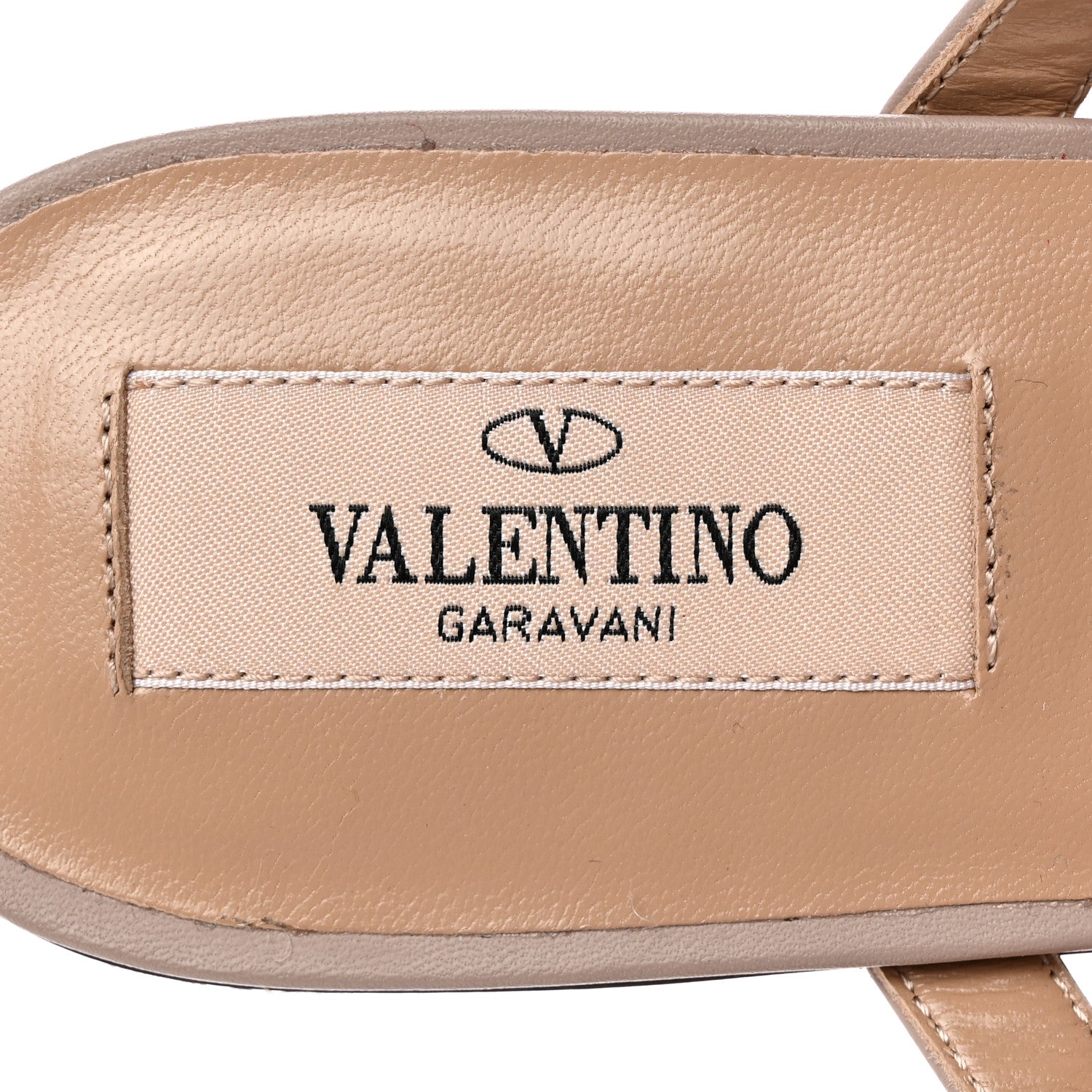 Valentino Garavani Pebbled Calfskin Rockstud Flat Cage Mules 37.5 Poudre 8 of 16