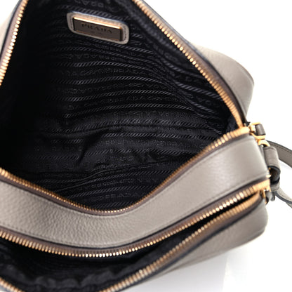 Prada Vitello Daino Medium Double Zip Shoulder Bag Argilla 5 of 5