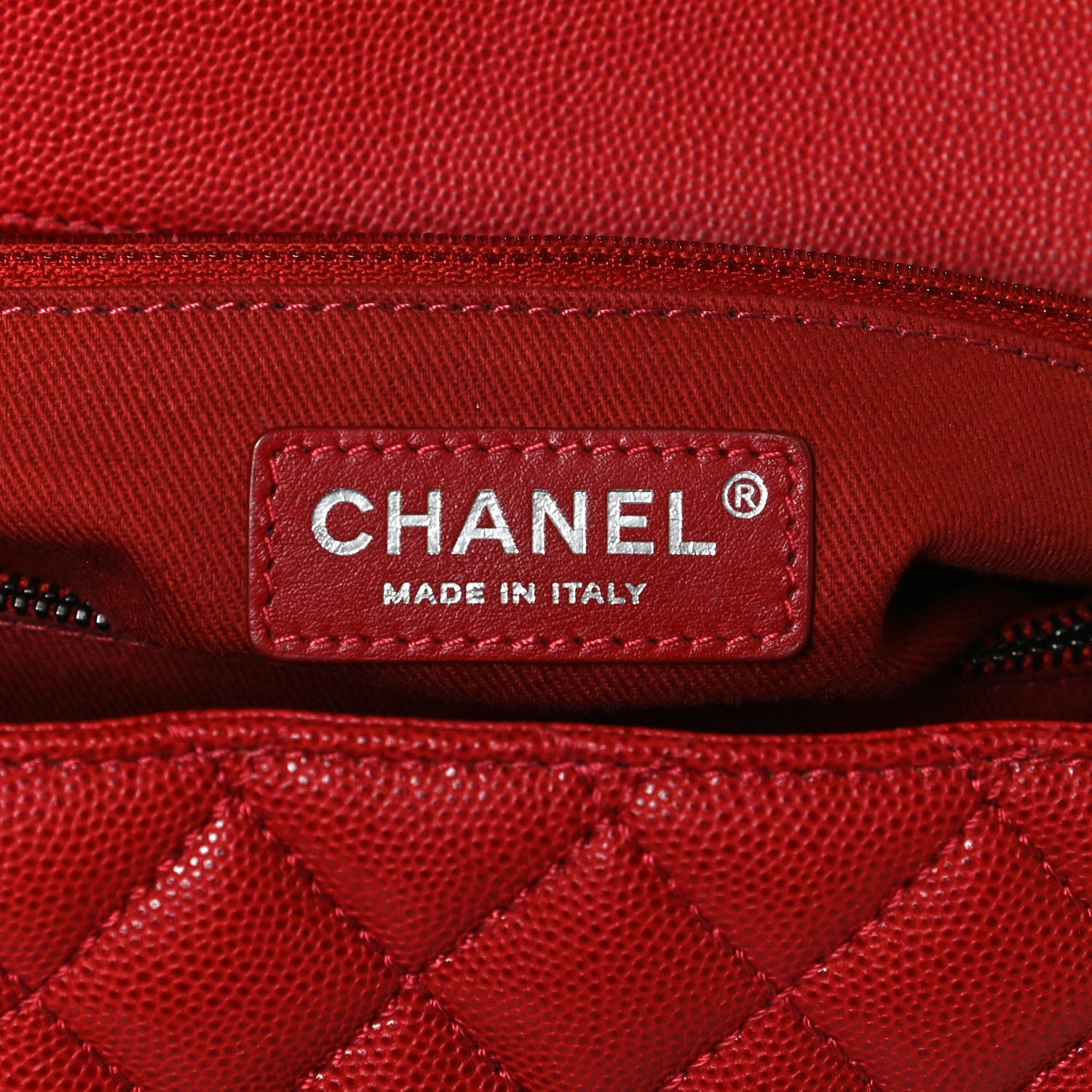 Chanel Caviar Quilted Medium Coco Handle Flap Red 6 of 10