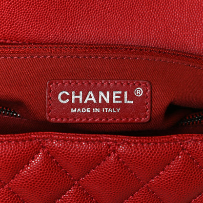 Chanel Caviar Quilted Medium Coco Handle Flap Red 6 of 10