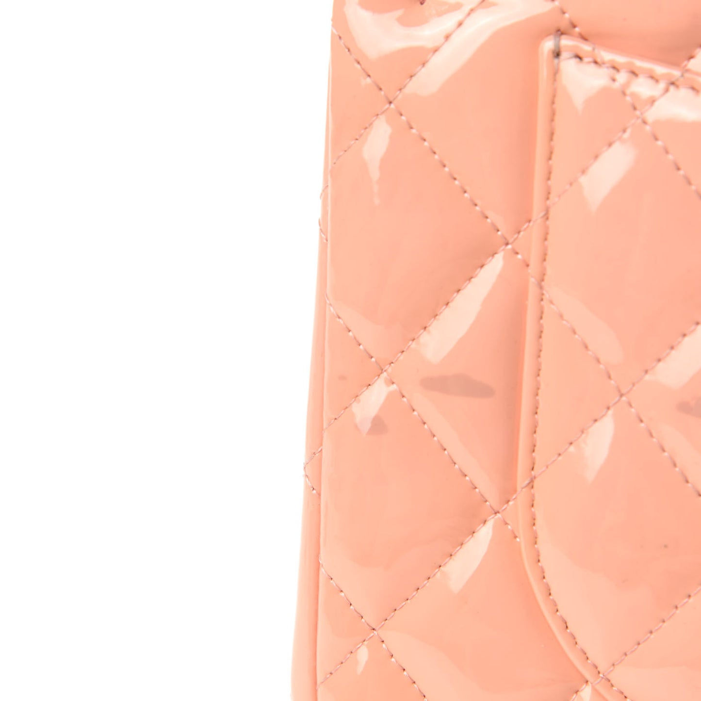 Patent Quilted Jumbo Double Flap Pink