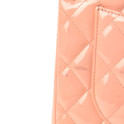 Chanel Patent Quilted Jumbo Double Flap Pink 13 of 18