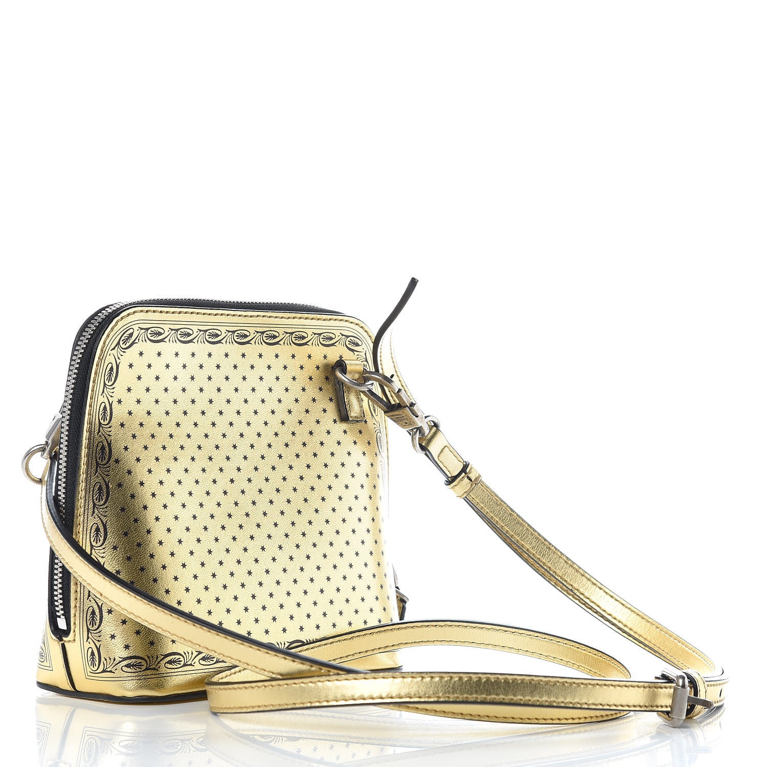 Gucci X SEGA Calfskin GUCCY Stars Mini Dome Shoulder Bag Gold 3 of 10