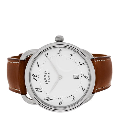 Hermes Stainless Steel Barenia 40mm Arceau Quartz Watch Fauve 2 of 5
