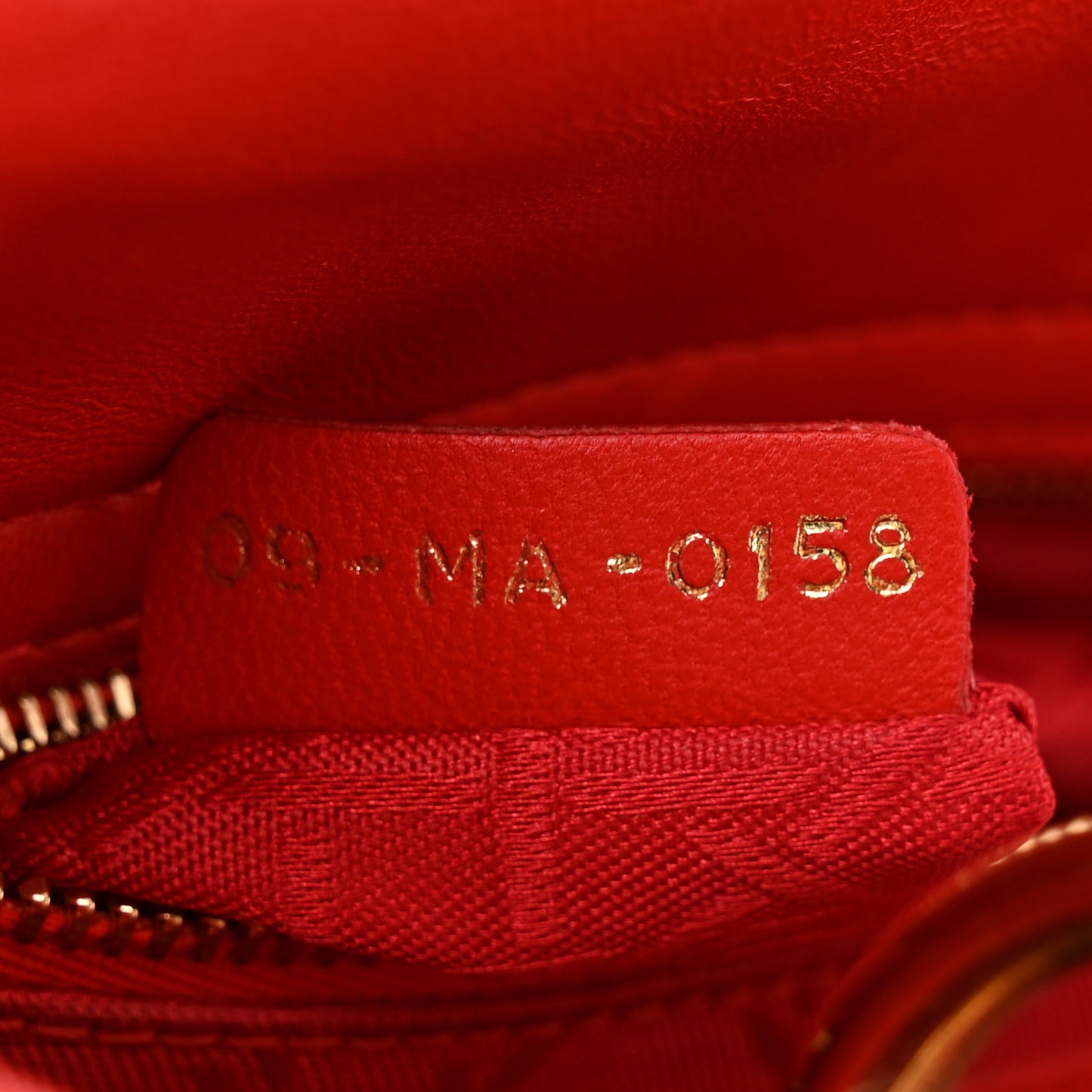 Lambskin Cannage Small Lucky Badges My Lady Dior Red