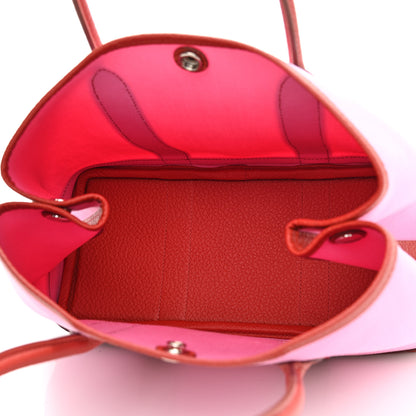 Hermes Toile Militaire Vache Country Garden Party Tote 30 Bubblegum Rouge Duchesse 5 of 10