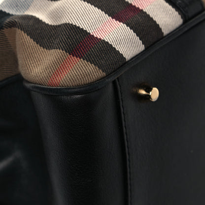 Burberry Derby Calfskin House Check Milverton Satchel Black 11 of 14