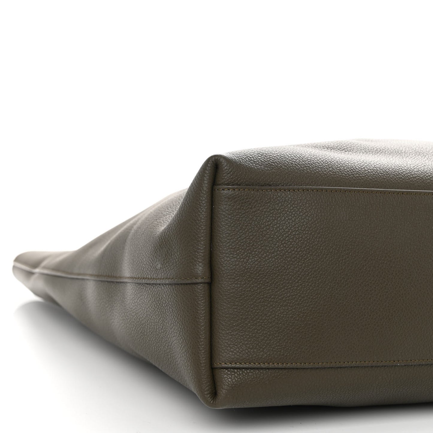 Calfskin Bold Shopping Tote Khaki