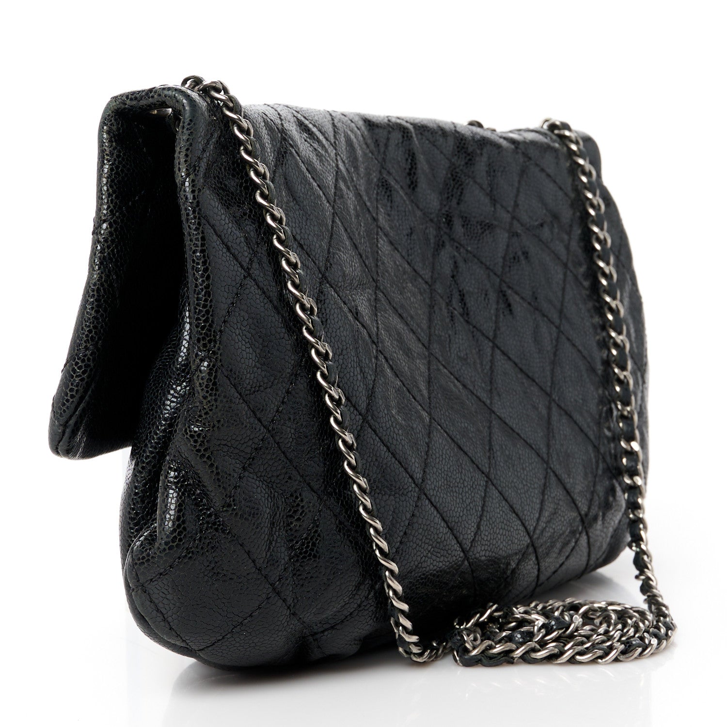 Chanel Caviar Quilted Medium Elastic Flap Black 3 of 12