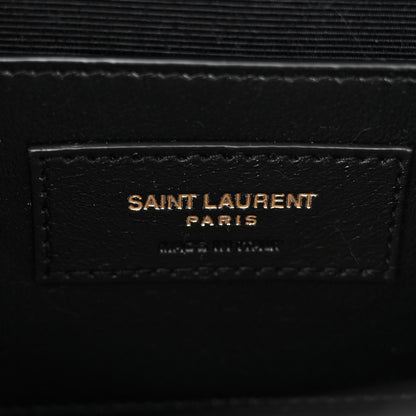 Saint Laurent Grain De Poudre Textured Mixed Matelasse Triquilt Small Monogram Satchel Black 6 of 10