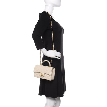 Chanel Caviar Quilted Mini Top Handle Rectangular Flap Beige 2 of 11