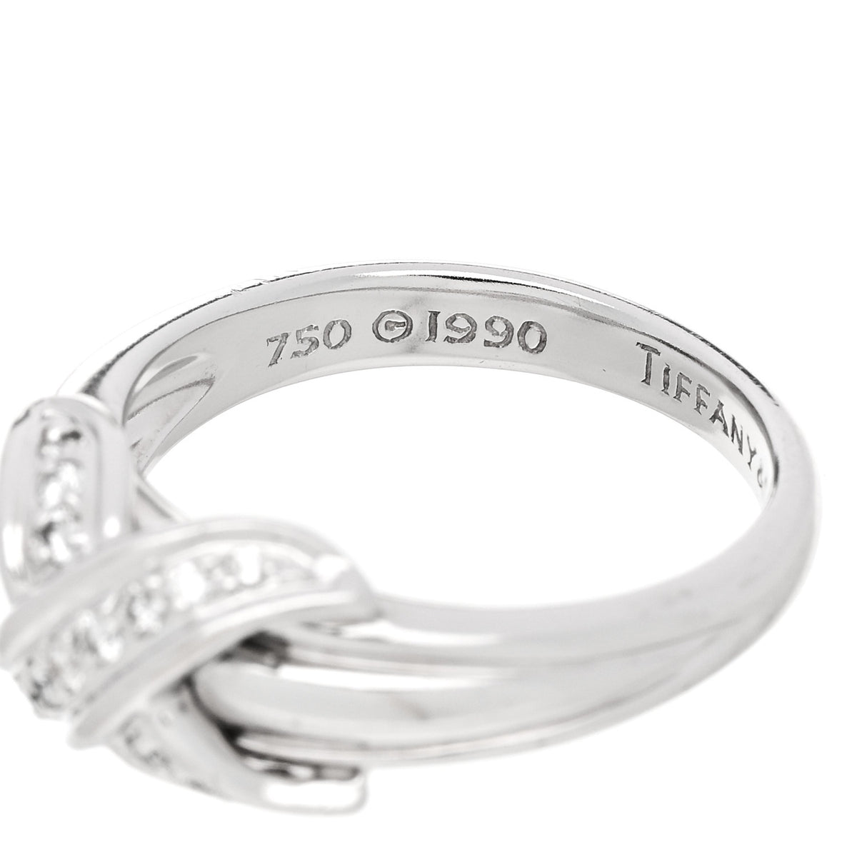 18K White Gold Diamond Signature X Ring 56 7.5