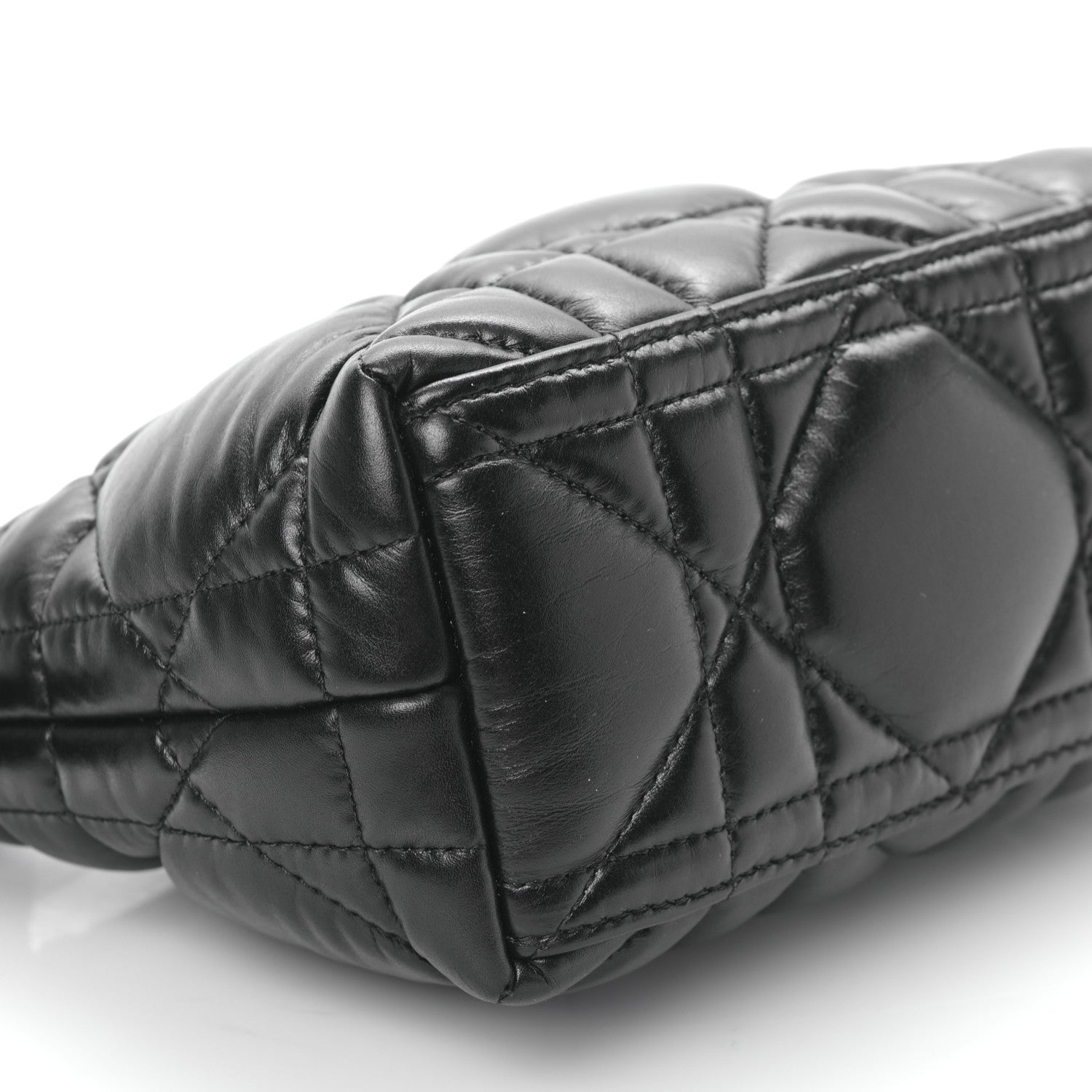 Christian Dior Calfskin Macrocannage Small Diortravel Nomad Pouch Black 8 of 9
