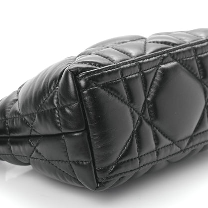 Christian Dior Calfskin Macrocannage Small Diortravel Nomad Pouch Black 8 of 9
