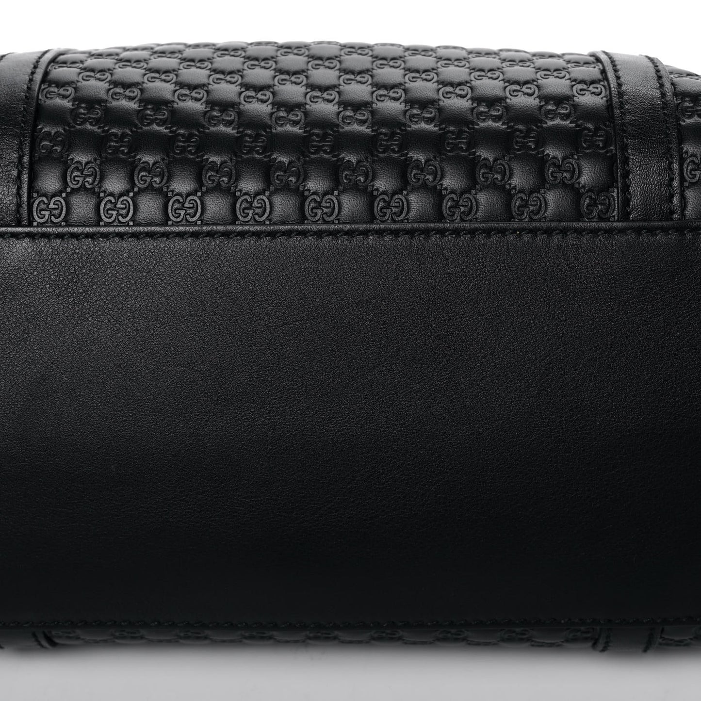 Soft Microguccissima Small Zippered Satchel Black