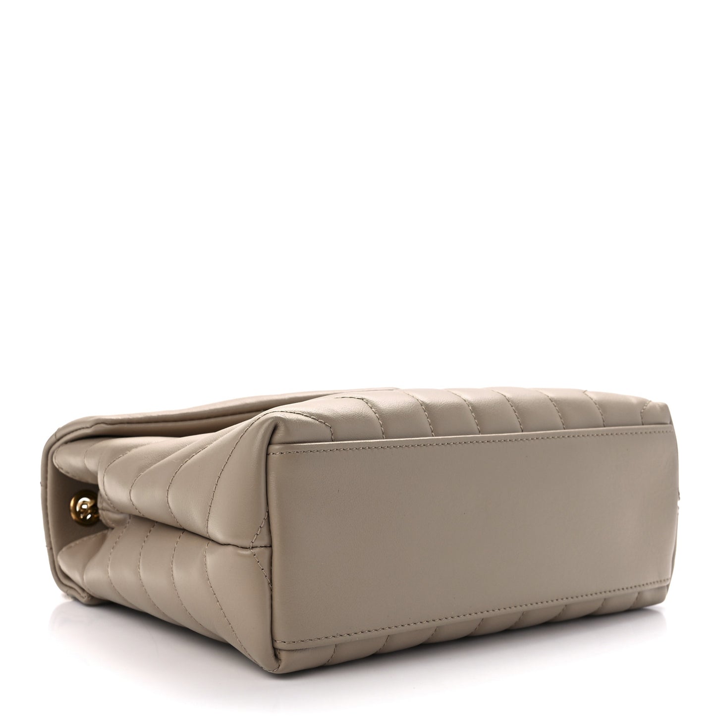 Calfskin Y Quilted Monogram Small Loulou Chain Satchel Dark Beige