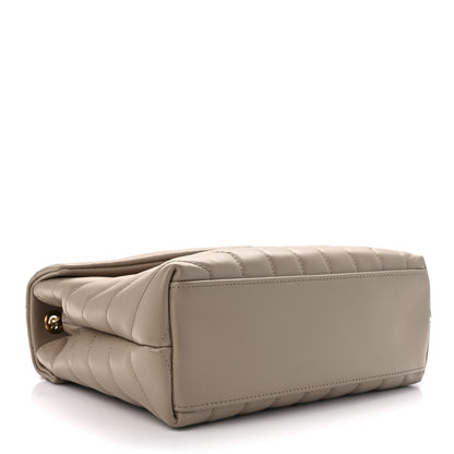 Saint Laurent Calfskin Y Quilted Monogram Small Loulou Chain Satchel Dark Beige 4 of 14