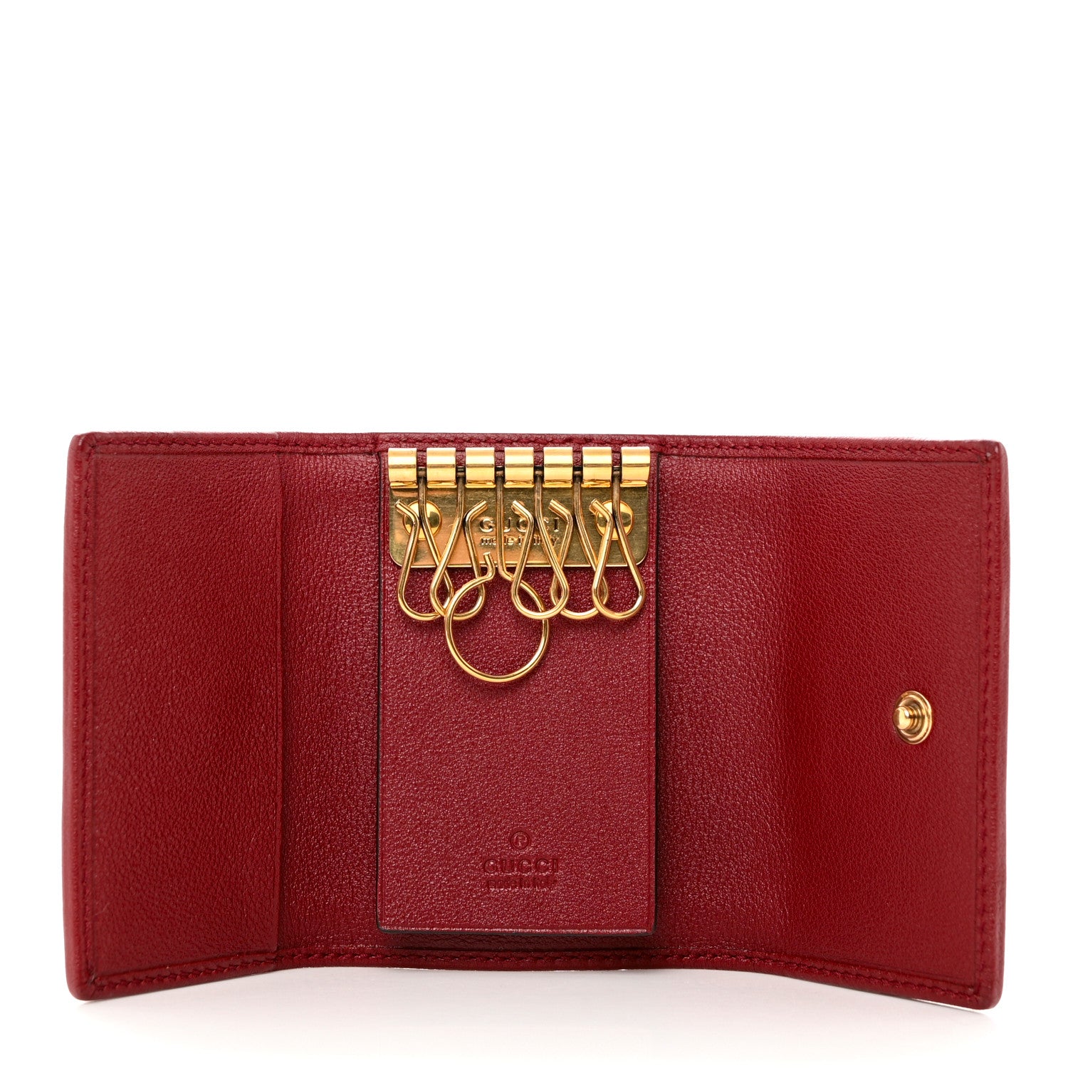 Gucci Wonka Grain Calfskin Diana 6 Key Holder Case Red 5 of 8