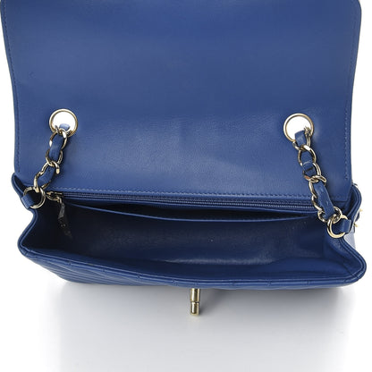 Chanel Lambskin Chevron Quilted Mini Rectangular Flap Blue 5 of 11