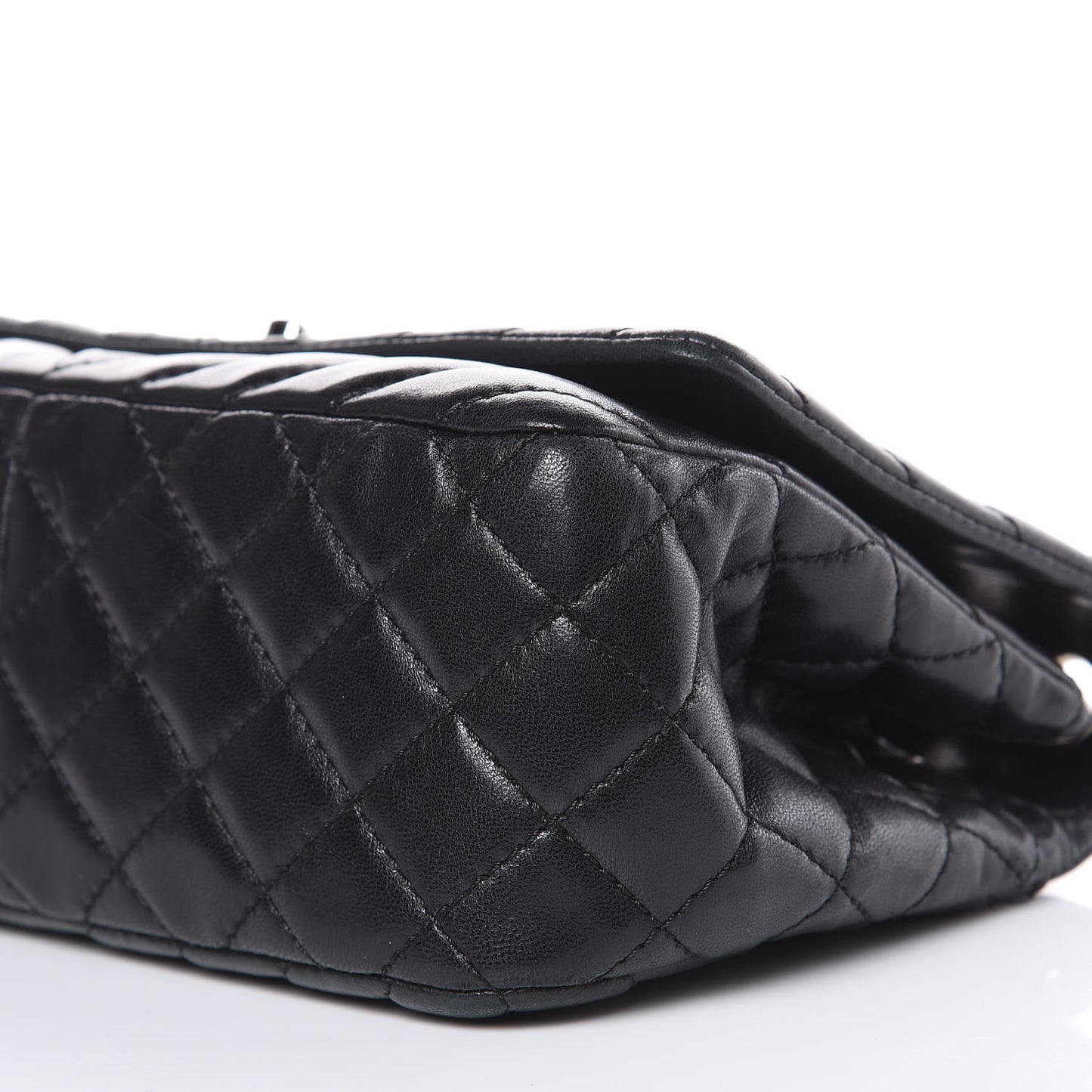 Lambskin Surpique Chevron Medium Single Flap Black